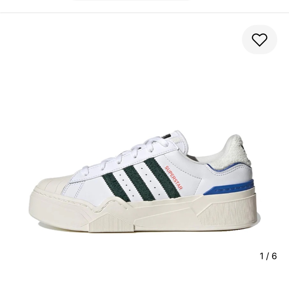 Adidas SUPERSTAR BONEGA 2B SHOES | white & green | size 7 | womens